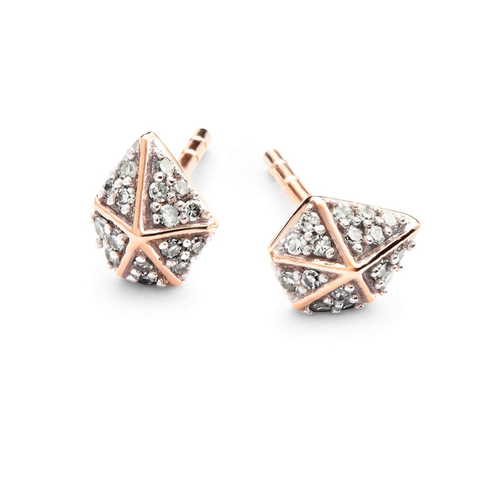 Kendra Scott Manet 14k Rose Gold White Diamond Earrings